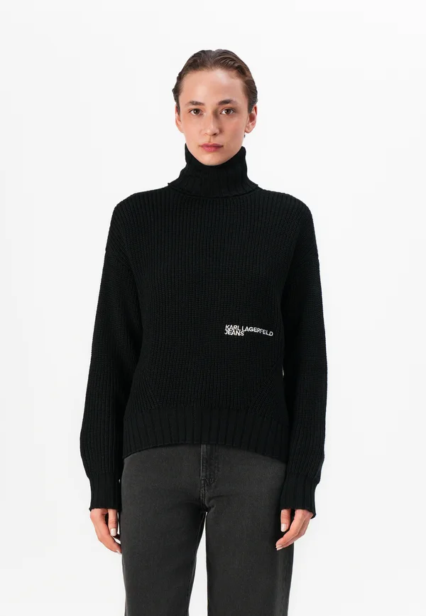 ROLL NECK - Strickpullover - black