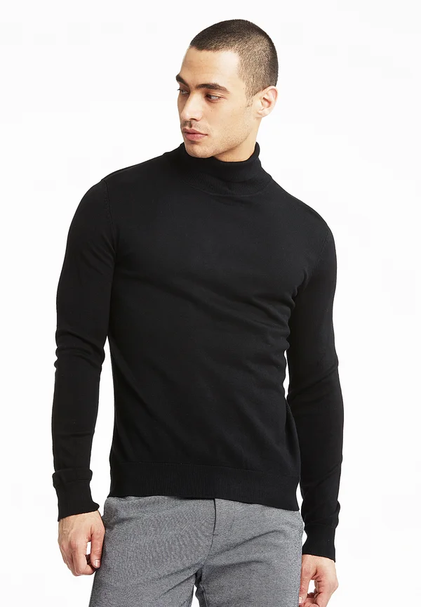ROLL NECK  - Strickpullover - black