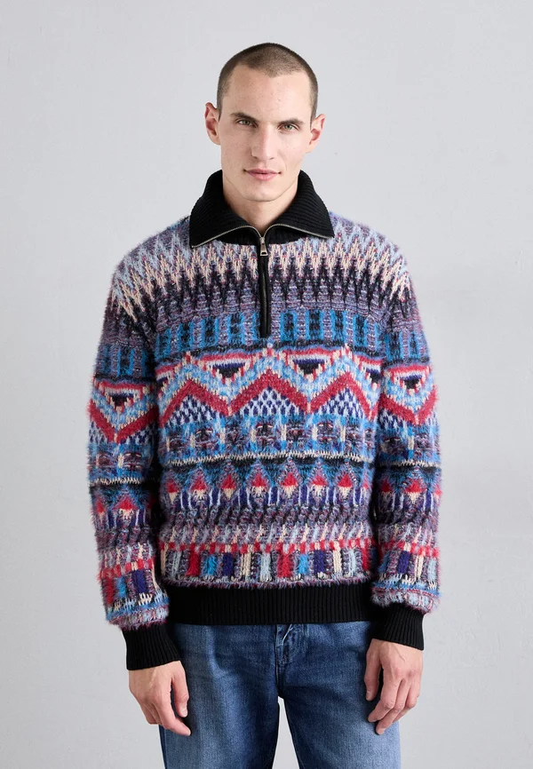 ROLL NECK  - Strickpullover - blue/black