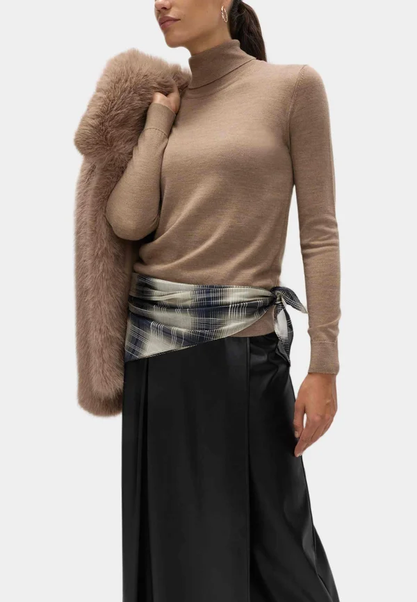 ROLL NECK - Strickpullover - hazelnut