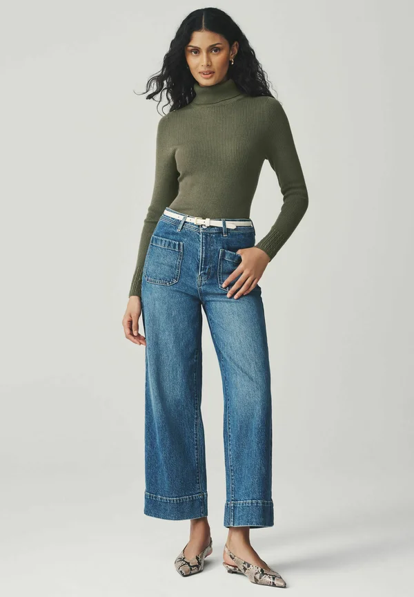 ROLL NECK  - Strickpullover - khaki green