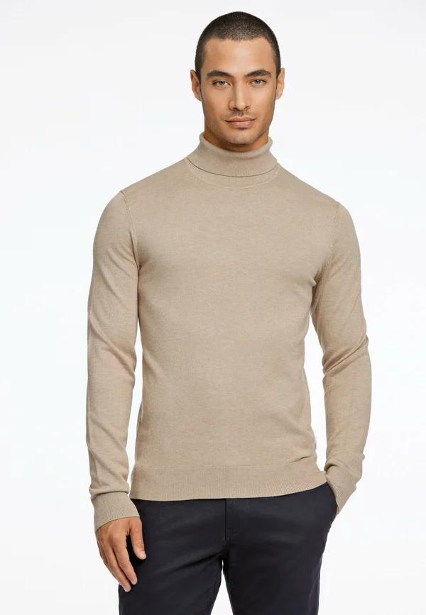 ROLL NECK  - Strickpullover - sand mel