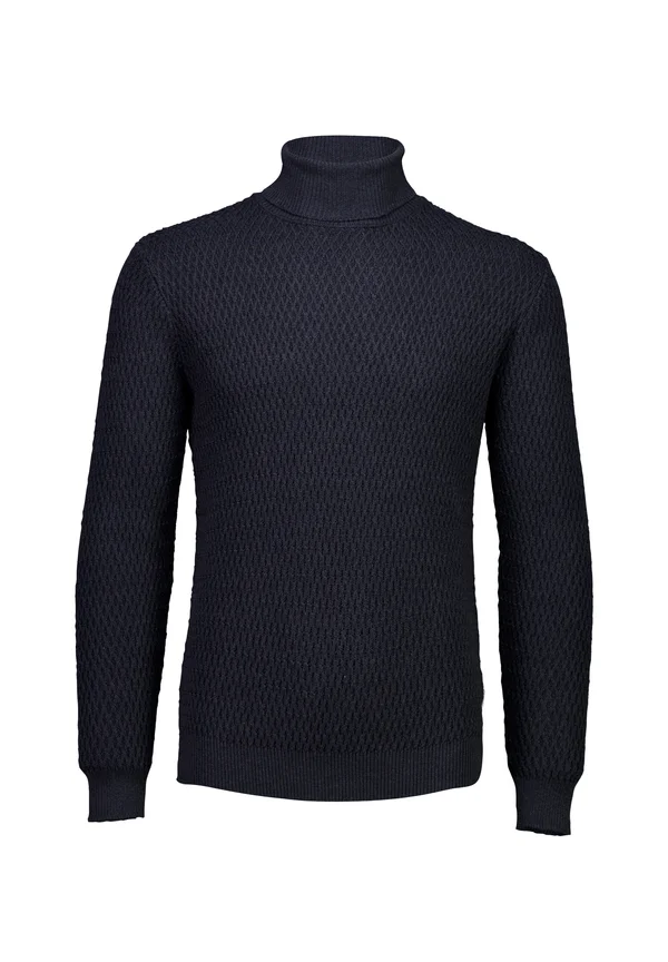 ROLL NECK STRUCTURE SWEATER - Strickpullover - dk navy mel