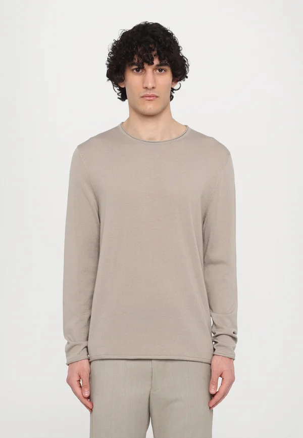 ROLLED EDGE SWEATER - Strickpullover - moss grey