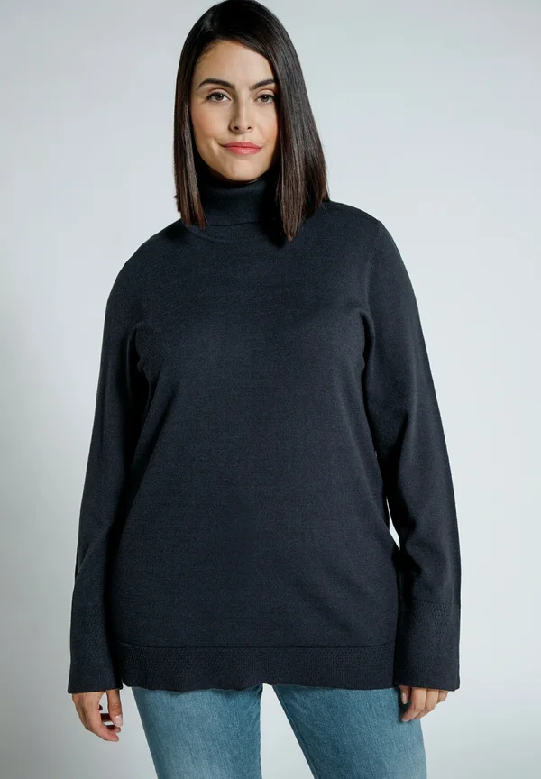 ROLLKRAGEN BÜNDCHEN - Strickpullover - dark blue