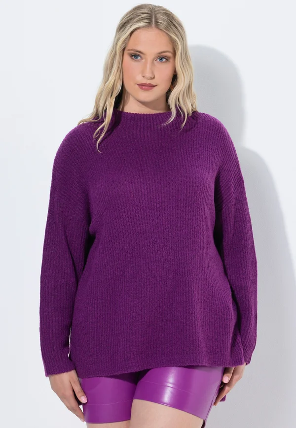 ROLLKRAGEN-  LANGARM - Strickpullover - blackberry