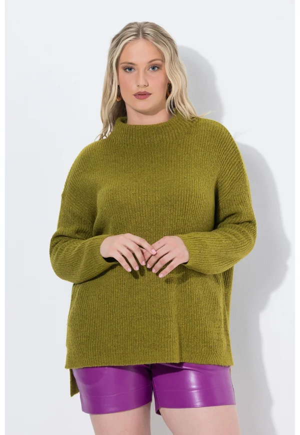 ROLLKRAGEN-  LANGARM - Strickpullover - pale yellowy green