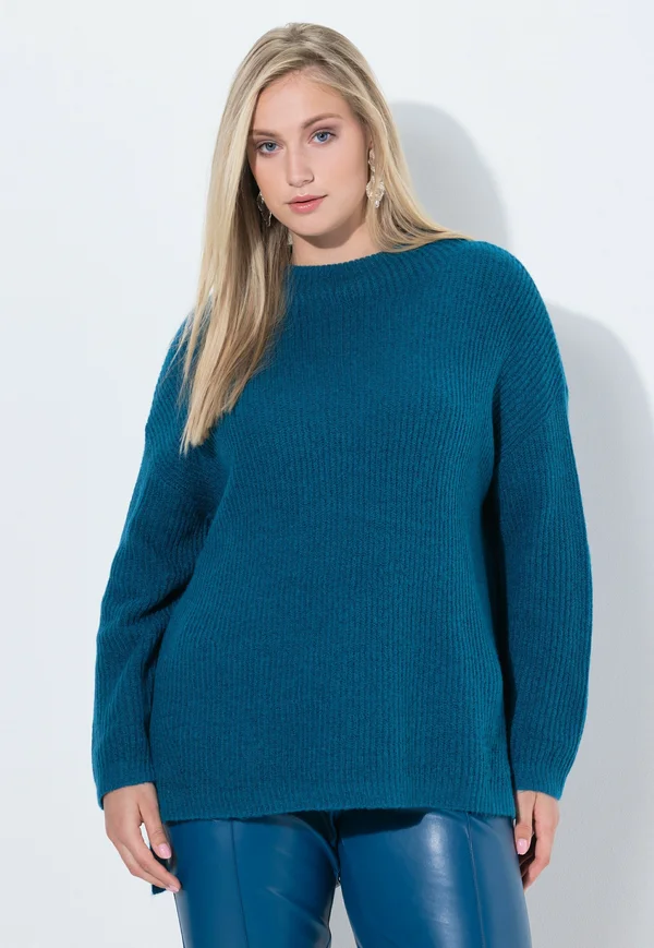 ROLLKRAGEN-  LANGARM - Strickpullover - teal blue