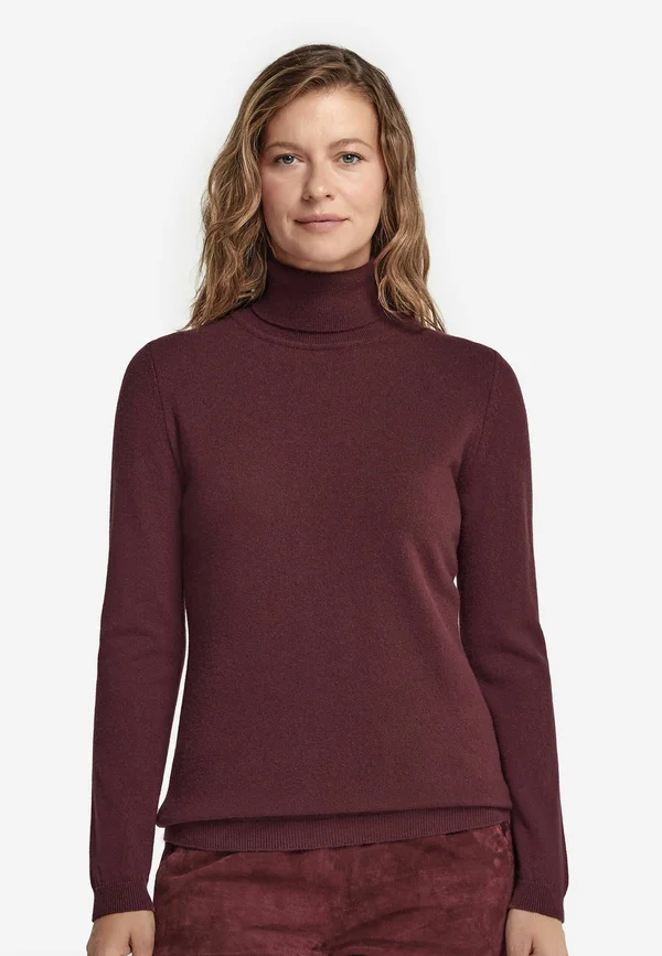 ROLLKRAGEN MIT LANGARM - Strickpullover - Burgundy