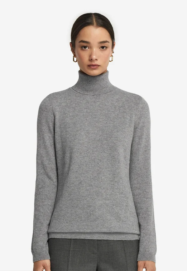 ROLLKRAGEN MIT LANGARM - Strickpullover - Grey