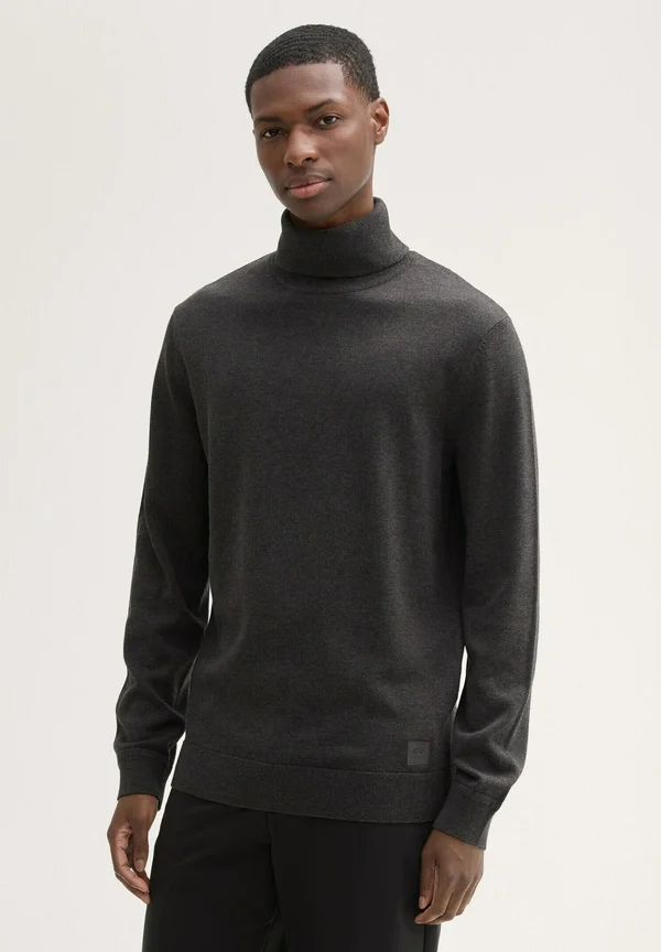 ROLLKRAGEN - Strickpullover - black grey melange
