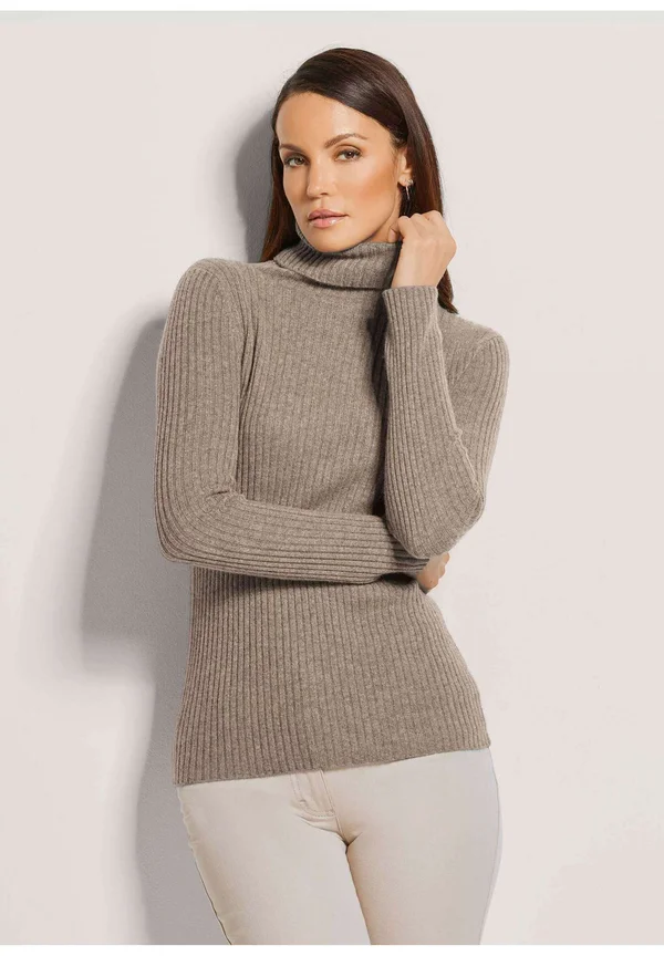 ROLLKRAGEN - Strickpullover - cappuccino   melange