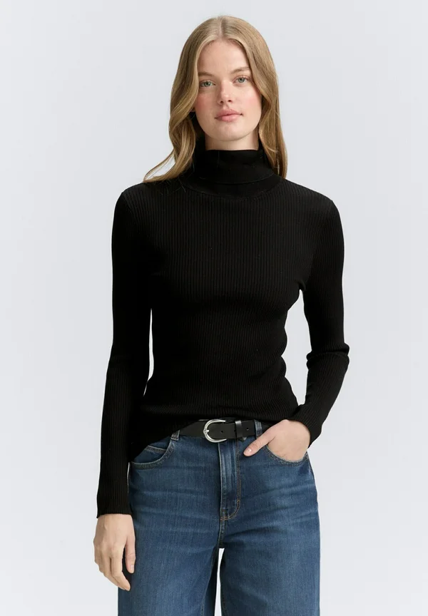 ROLLKRAGEN - Strickpullover - deep black