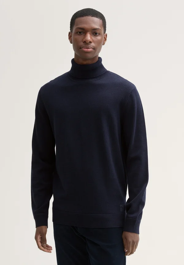 ROLLKRAGEN - Strickpullover - knitted navy melange