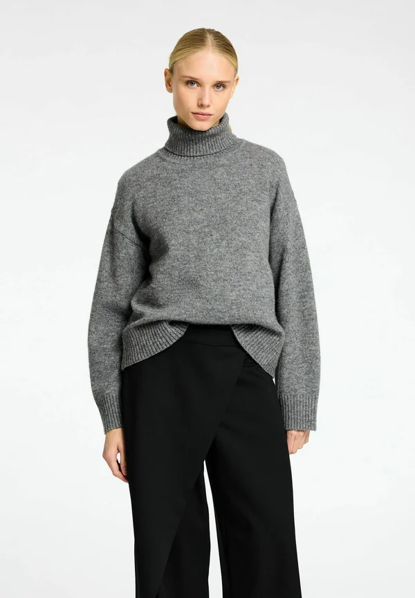 ROLLKRAGEN - Strickpullover - medium grey melange