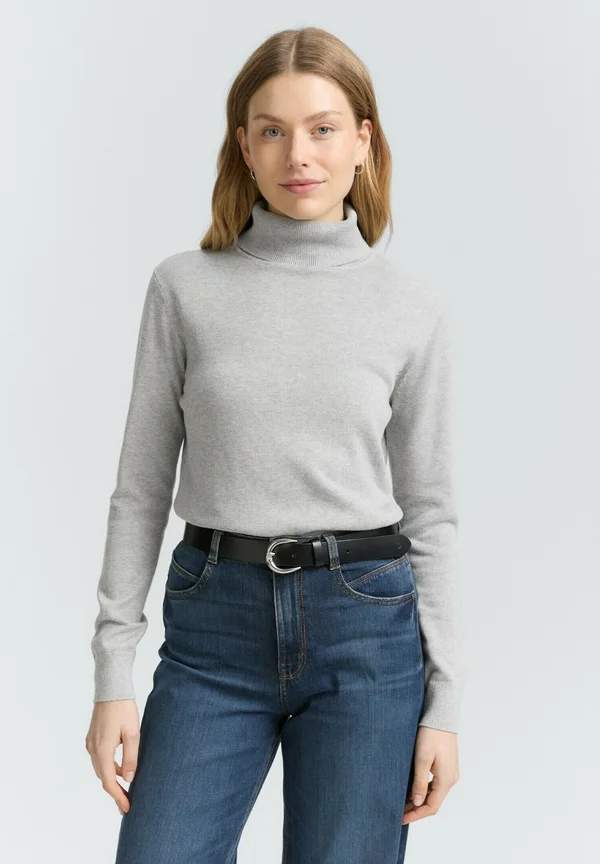 ROLLKRAGEN - Strickpullover - medium silver grey melange