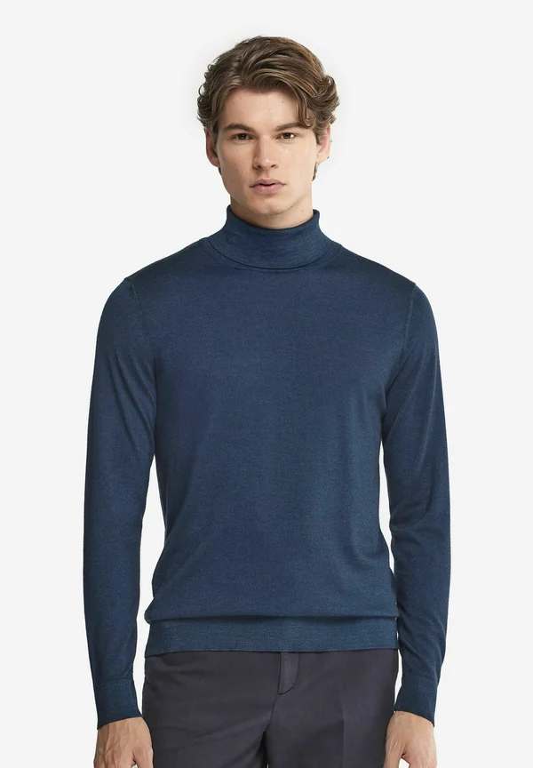 ROLLKRAGEN ULTRALIGHT - Strickpullover - blau garment dyed twilight blue