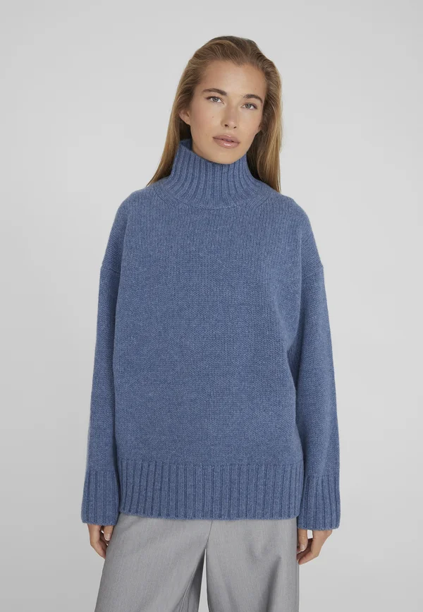 ROLLKRAGENPULLOVER OVERSIZED BOXY - Strickpullover - blue melange