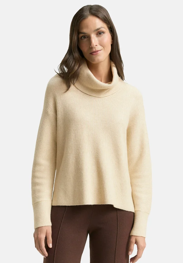 ROLLKRAGENPULLOVER - Strickpullover - sand stone beige melange