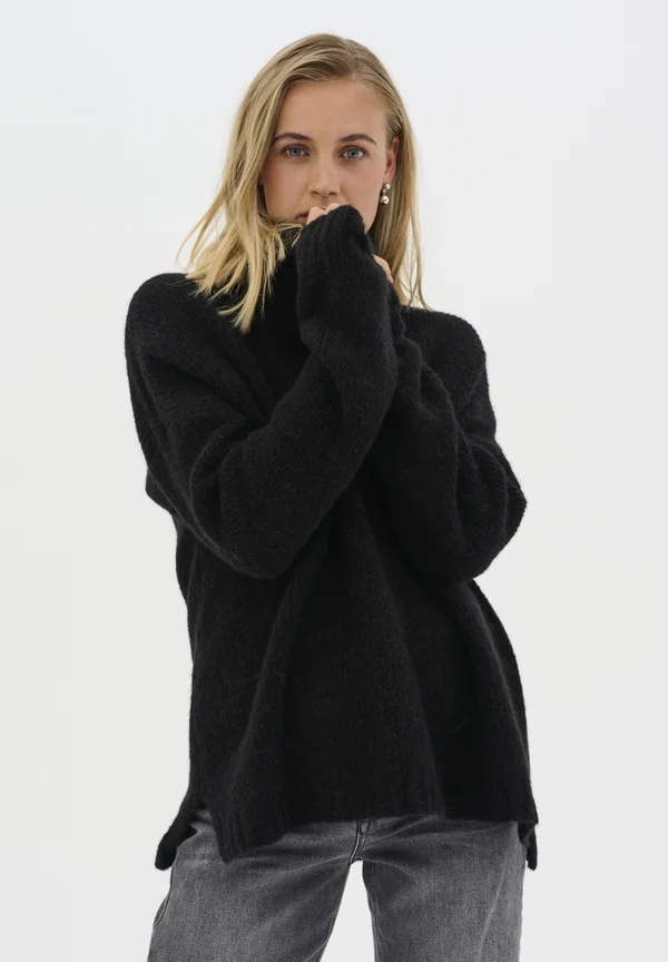 ROLLNECK - Strickpullover - black