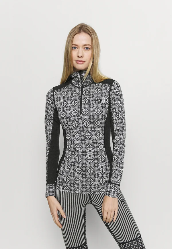 ROSE HOOD - Strickpullover - black