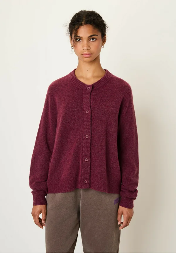 ROUND COLLAR LONG-SLEEVES BOWL  - Strickjacke - raisin chine