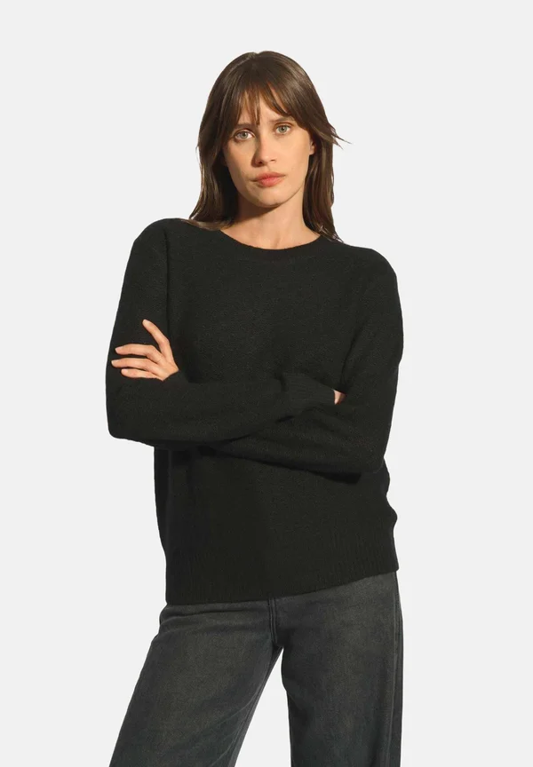 ROUND NECK - Strickpullover - black