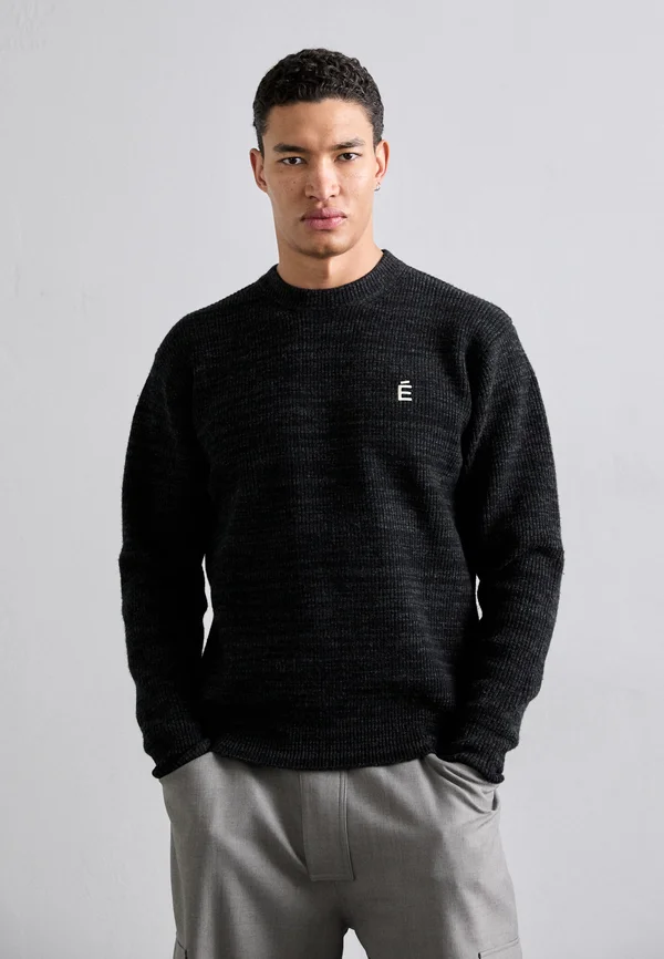 ROUND NECK  - Strickpullover - black