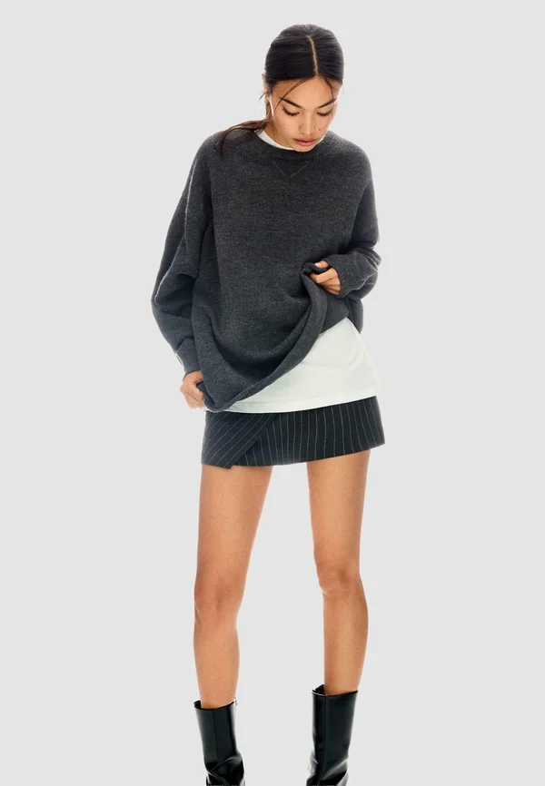 ROUND NECK  - Strickpullover - dark grey