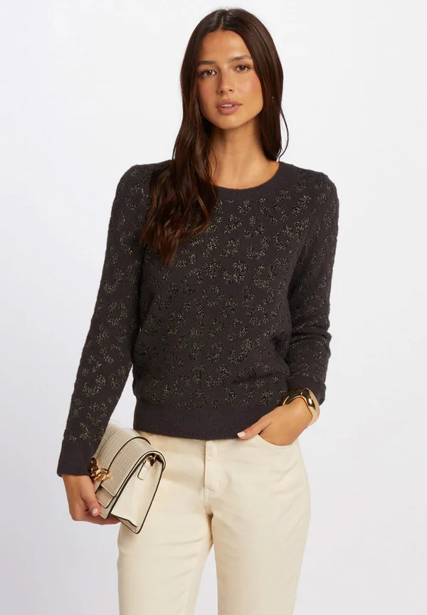 ROUND NECK - Strickpullover - gris anthracite