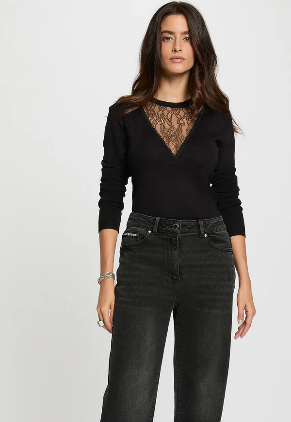 ROUND NECK  - Strickpullover - noir