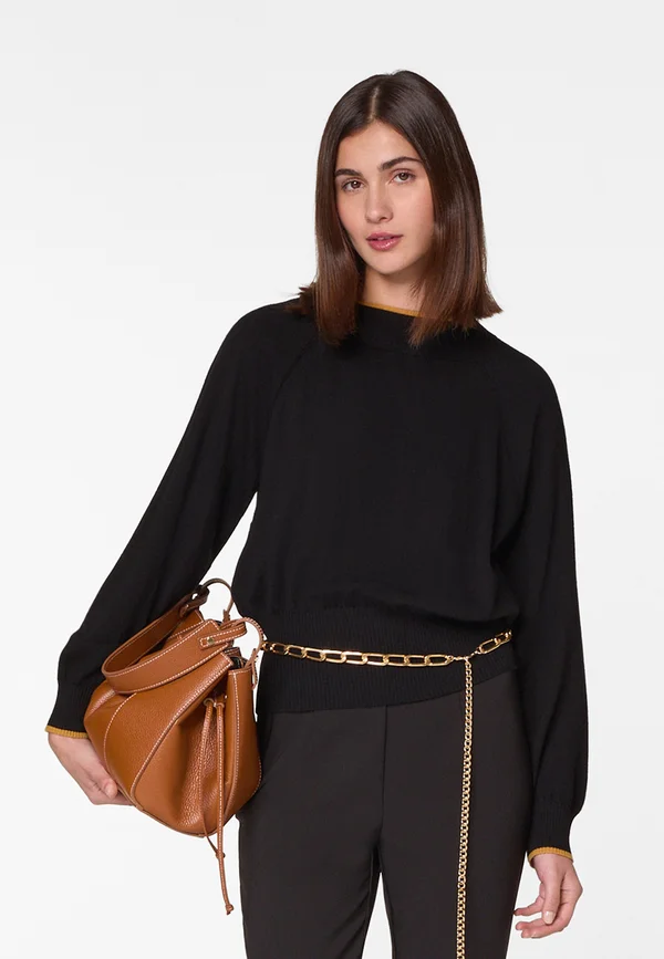 ROUND-NECK - Strickpullover - noir