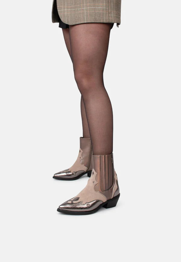 ROXI - Cowboy-/Bikerstiefelette - brown with combination