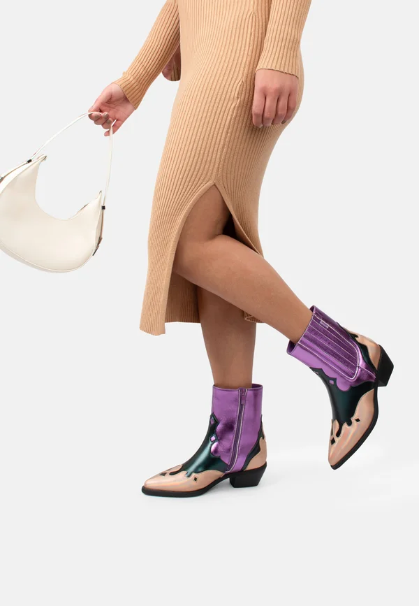 ROXI - Cowboy-/Bikerstiefelette - pink with combination