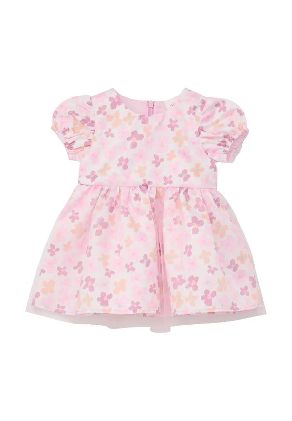 RÜSCHEN MIT ALL-OVER-PRINT - Freizeitkleid - rosa