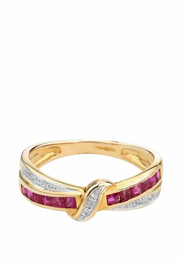 RUBY AND DIAMOND BOW - Ring - yellow gold