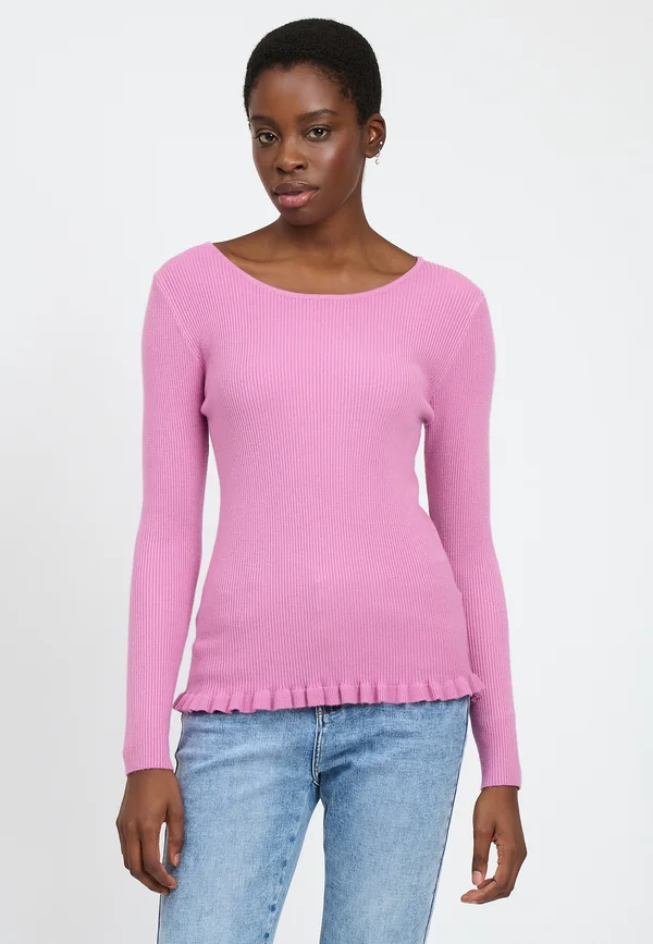 RUCHED HEM - Strickpullover - pink