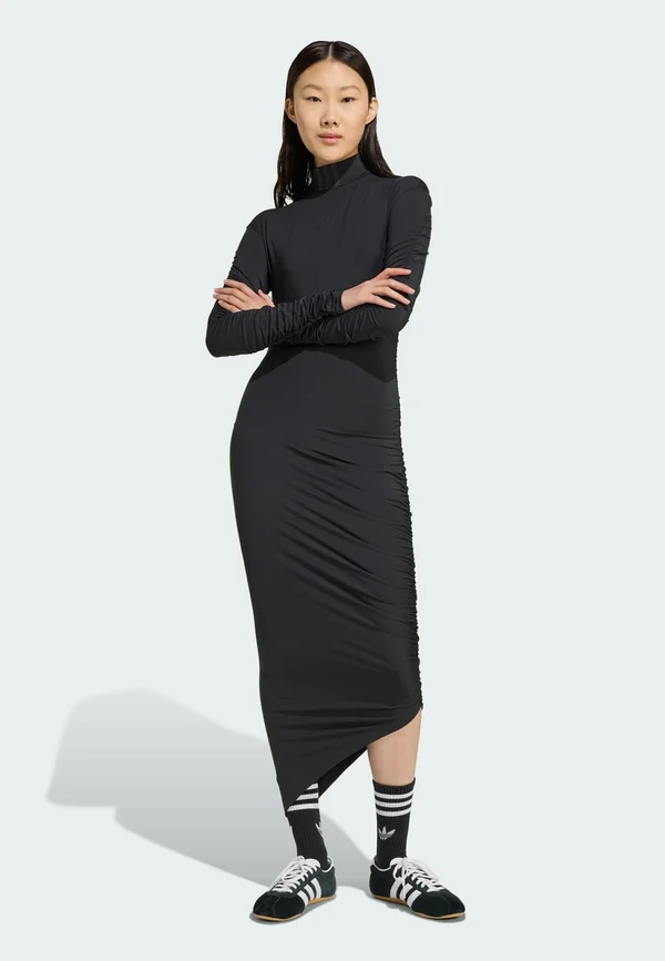 RUCHED - Maxikleid - black