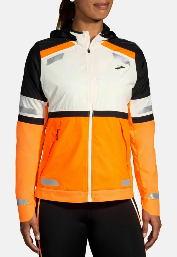 RUN VISIBLE 2.0 - Laufjacke - ecru fluoro flash black