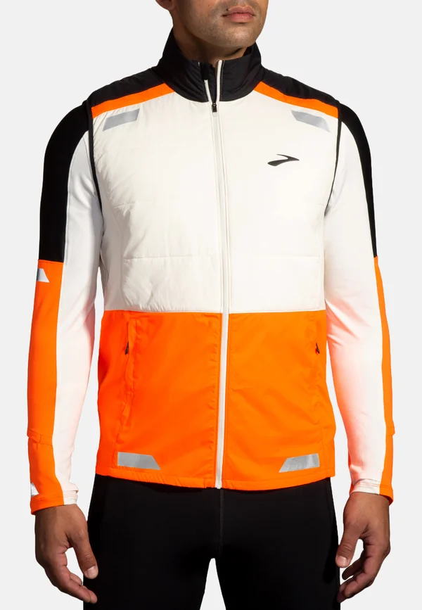 RUN VISIBLE INSULATED VEST 2.0 - Weste - ecru fluoro flash black