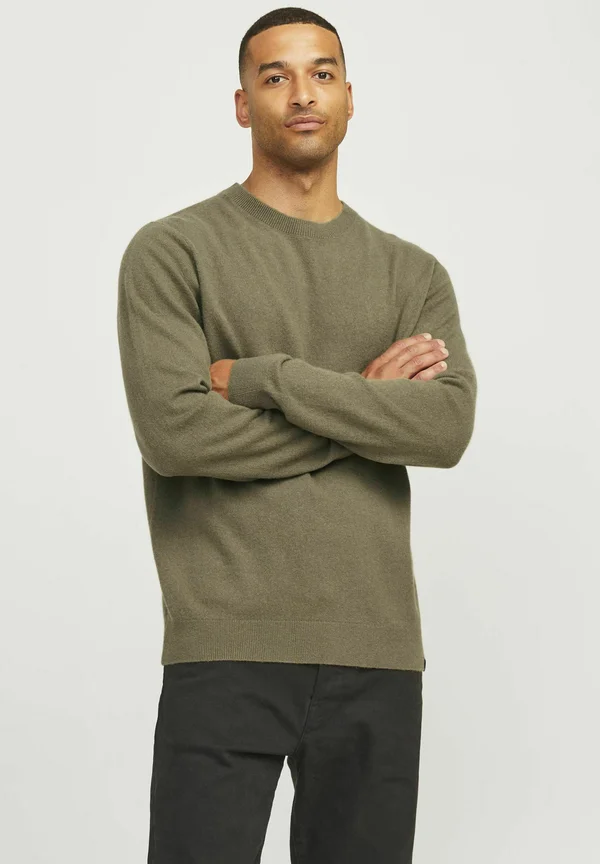 Rundhals Einfarbig mit  - Strickpullover - dusky green