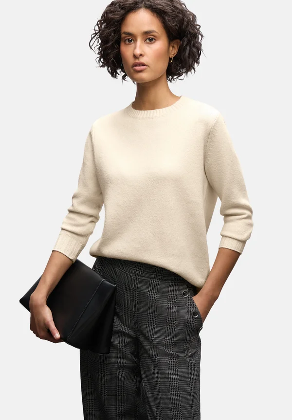 RUNDHALS  - Strickpullover - beige