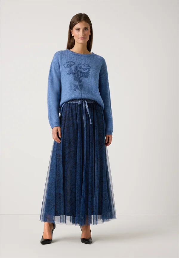 RUNDHALS - Strickpullover - blue cloud melange