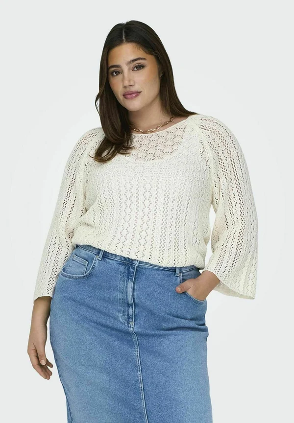 RUNDHALS  - Strickpullover - cloud dancer
