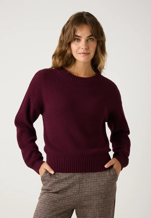 RUNDHALS - Strickpullover - ruby orchid