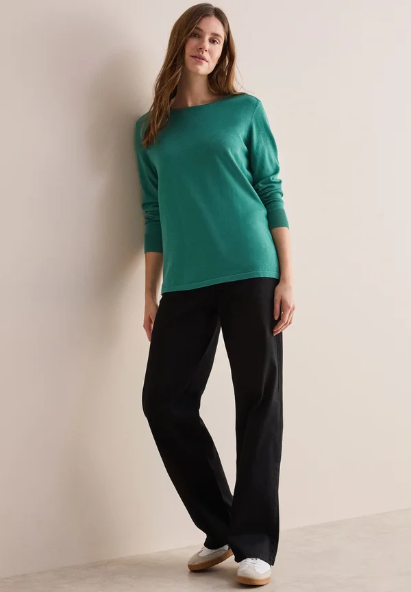 RUNDHALSPULLOVER - Strickpullover - grün