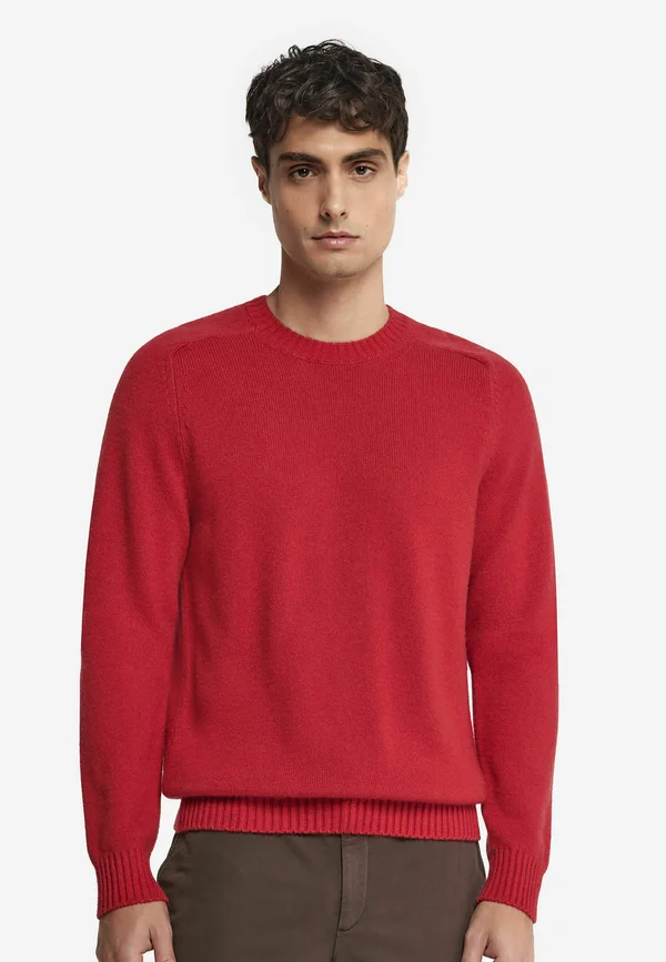 RUNDHALSPULLOVER  - Strickpullover - rot garment dyed red
