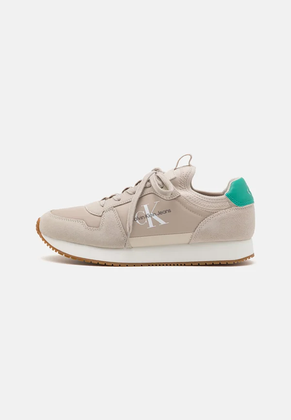 RUNNER SOCK LACEUP - Sneaker low - eggshell/bahama green