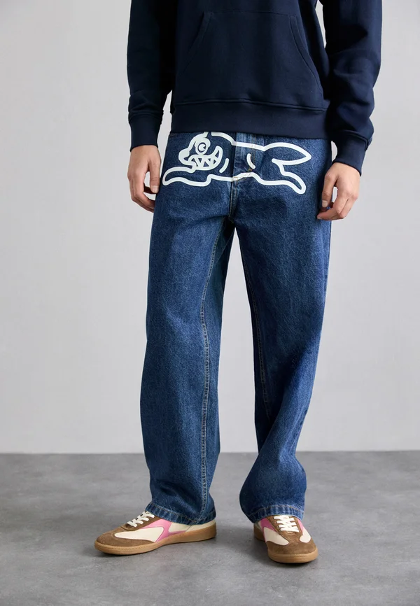 RUNNING DOG DOUBLE SCOOP PANT - Jeans Relaxed Fit - mid wash blue
