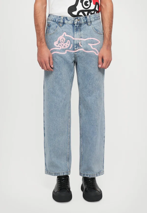 RUNNING DOG DOUBLE SCOOP PANTS - Jeans Straight Leg - heavy wash blue